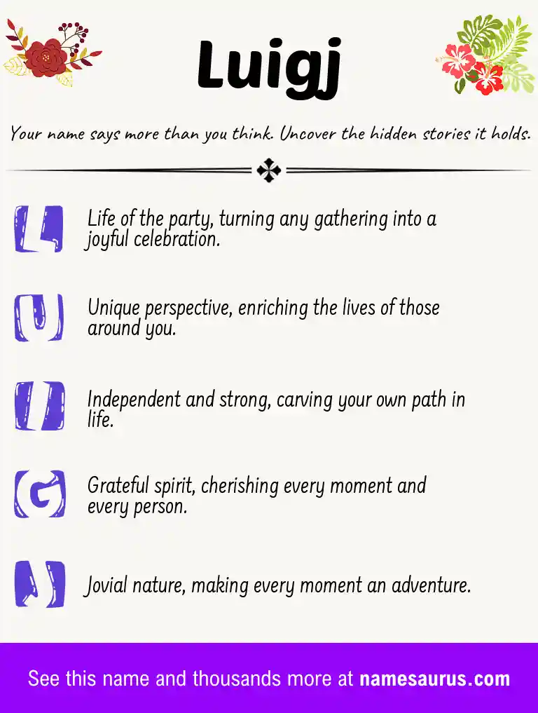 Acrostic poem about Luigj.