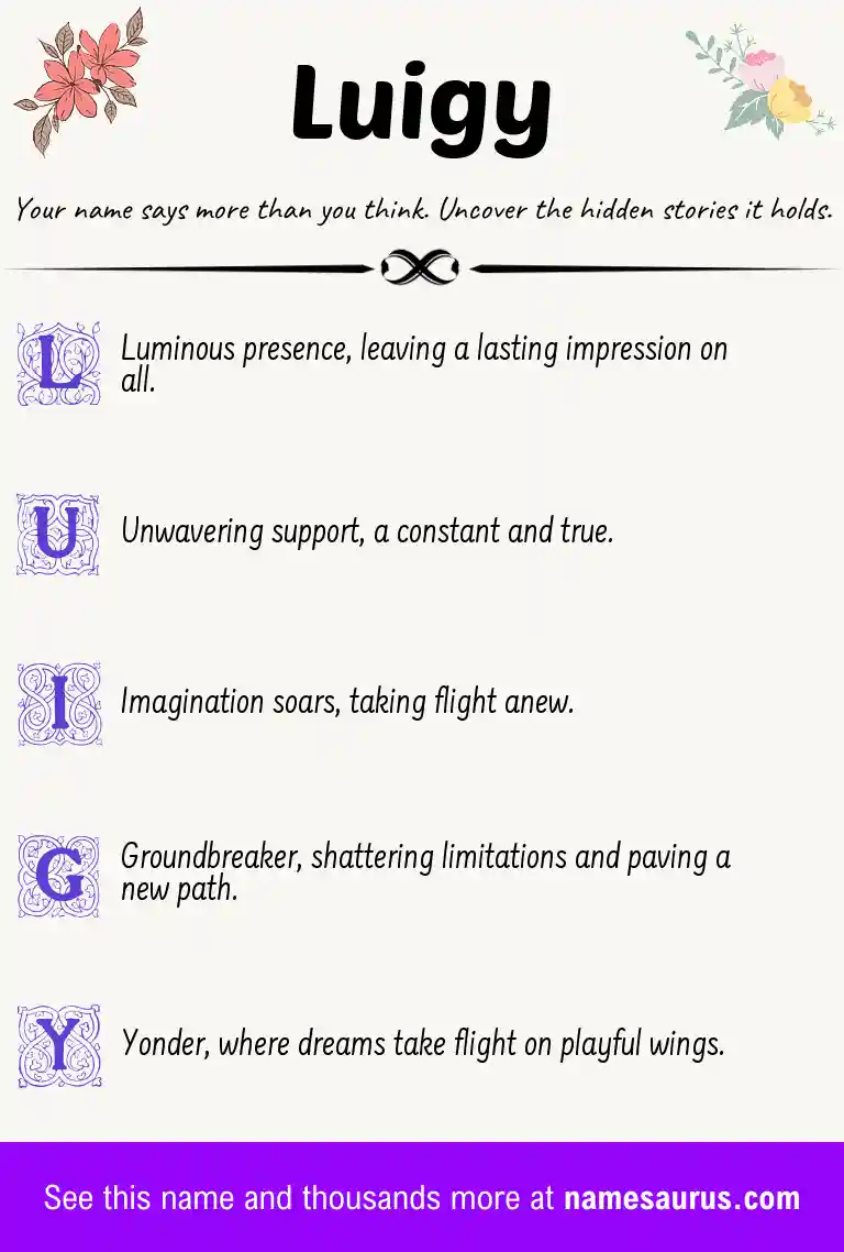 Acrostic poem about Luigy.