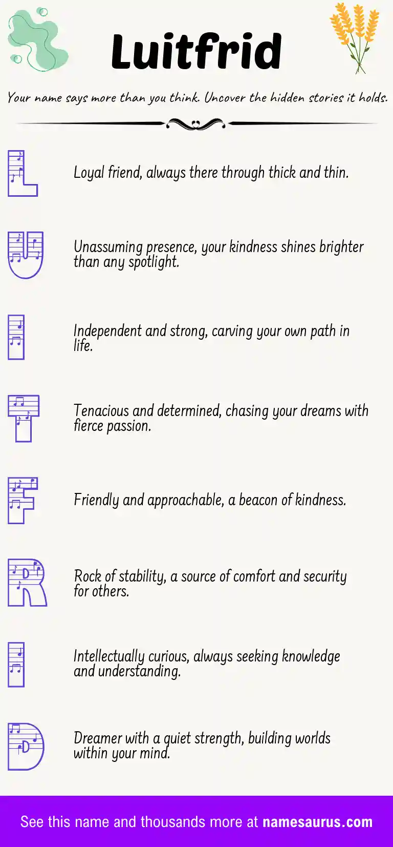 Acrostic poem about Luitfrid.