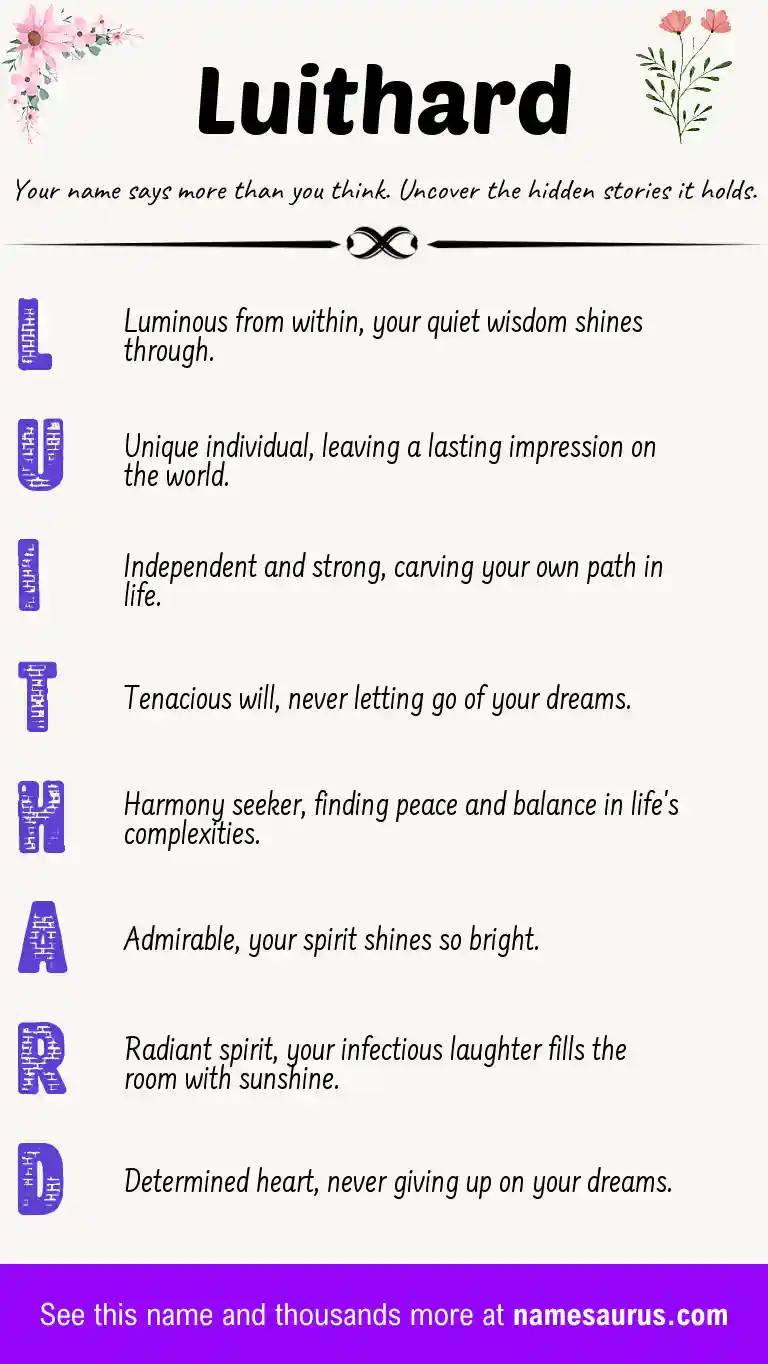 Acrostic poem about Luithard.