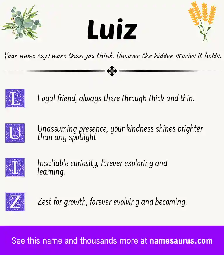 Acrostic poem about Luiz.