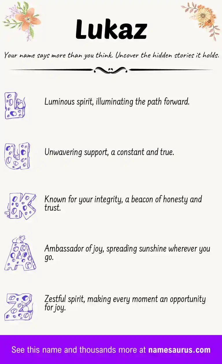 Acrostic poem about Lukaz.
