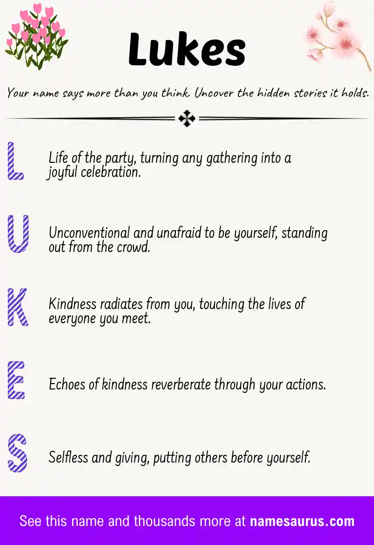 Acrostic poem about Lukes.