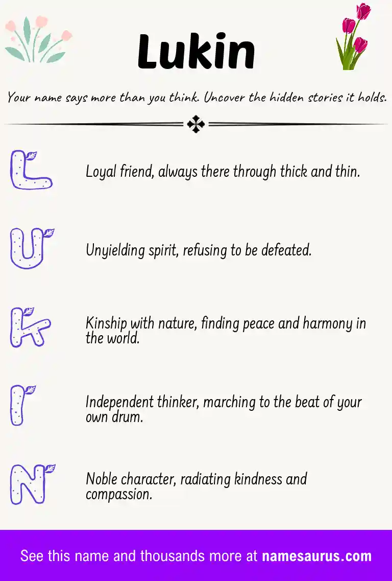 Acrostic poem about Lukin.