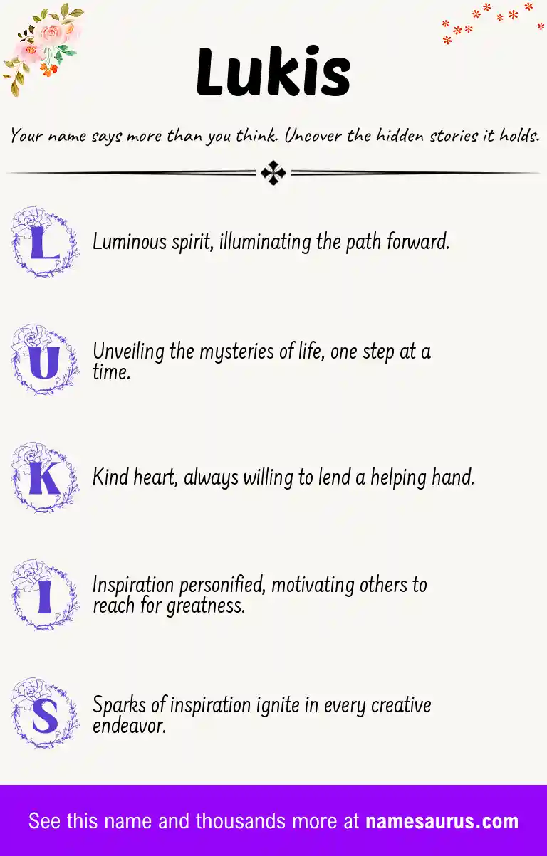 Acrostic poem about Lukis.