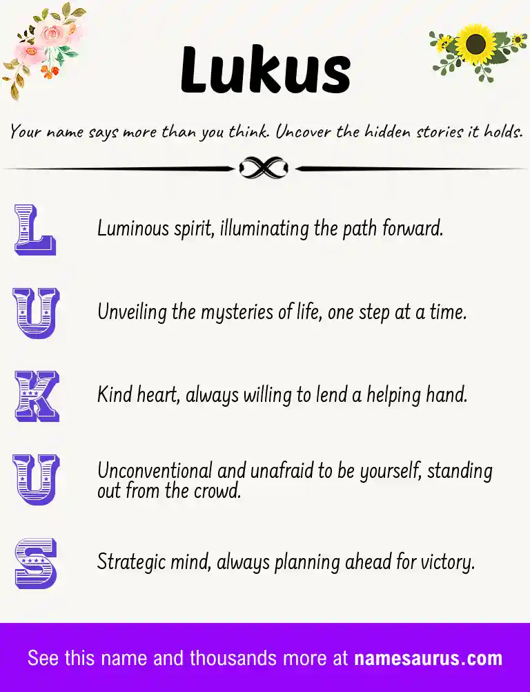 Acrostic poem about Lukus.