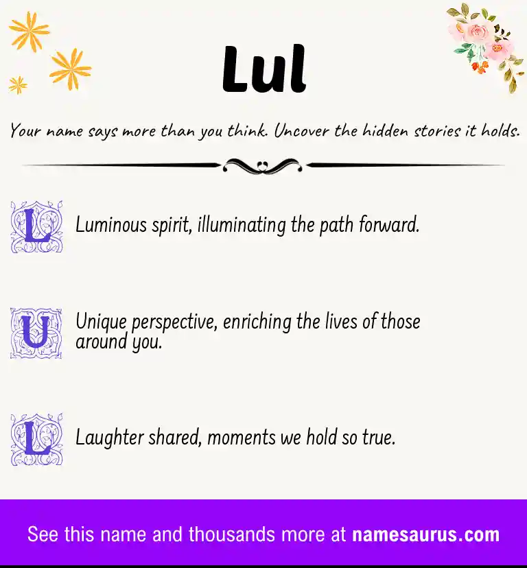 Acrostic poem about Lul.