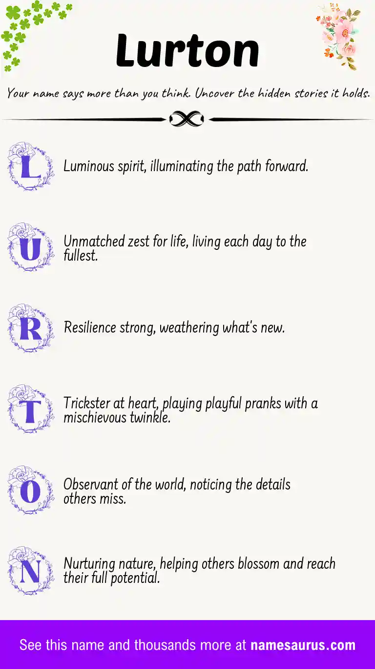 Acrostic poem about Lurton.