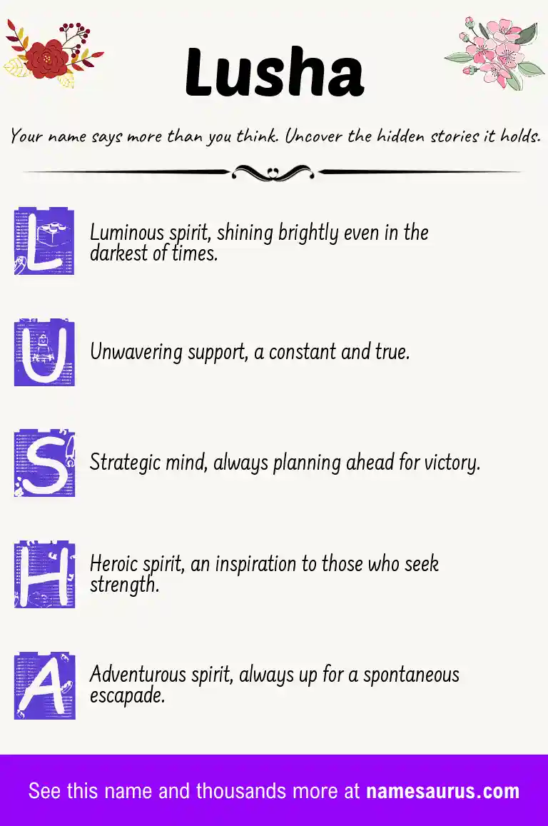 Acrostic poem about Lusha.