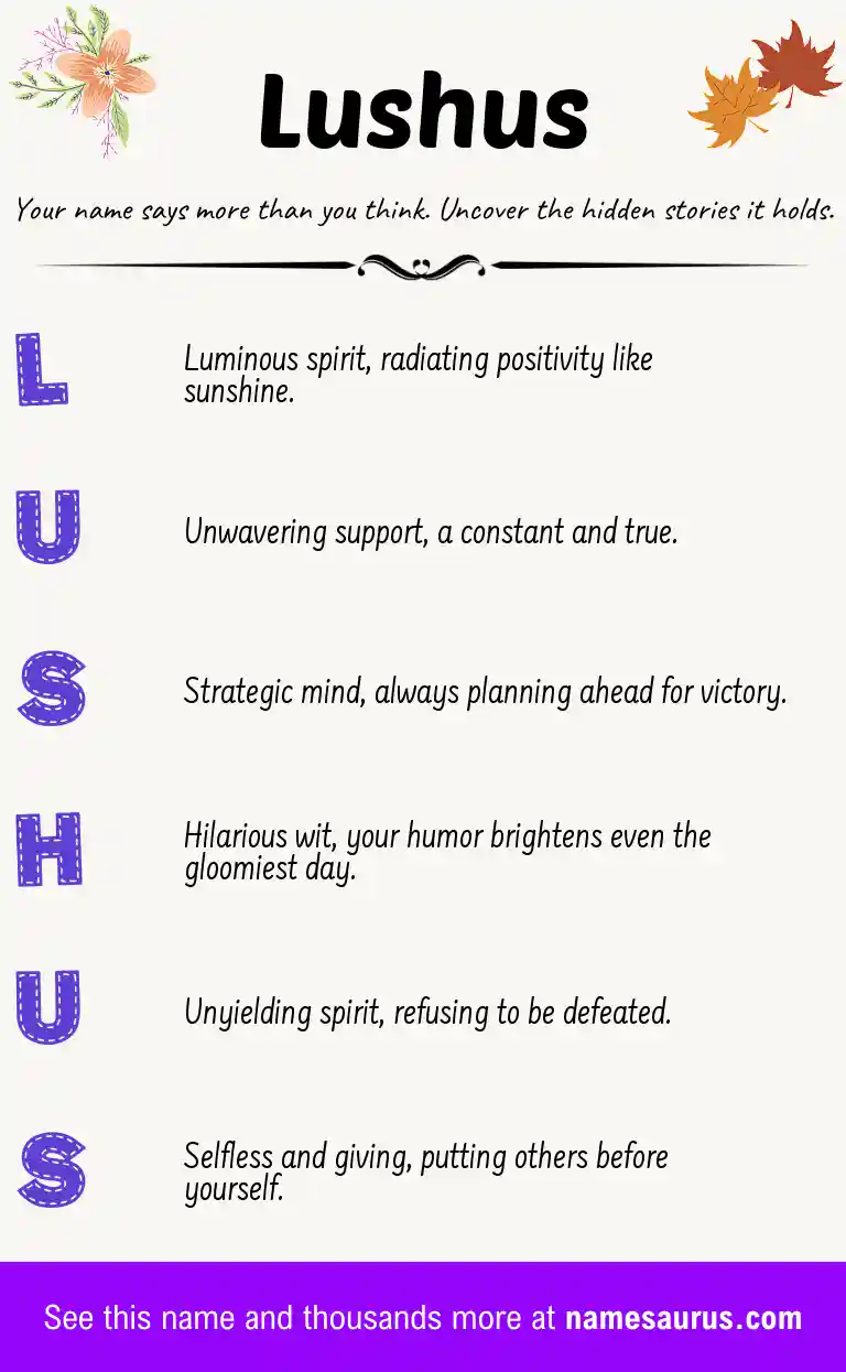 Acrostic poem about Lushus.
