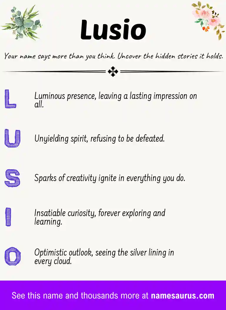 Acrostic poem about Lusio.