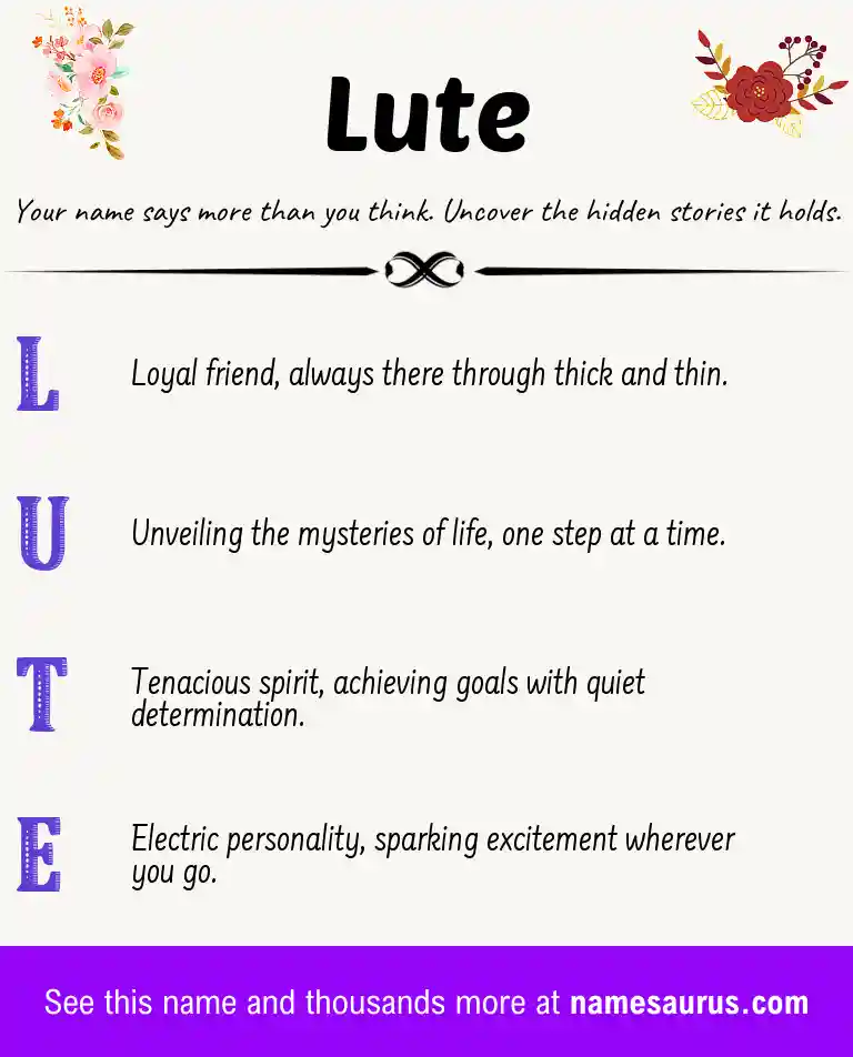Acrostic poem about Lute.