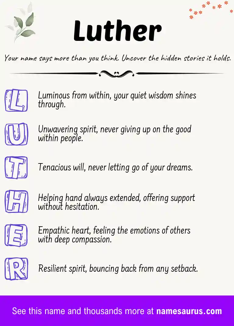 Acrostic poem about Luther.