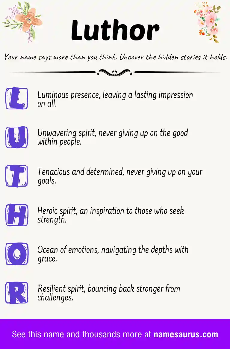 Acrostic poem about Luthor.