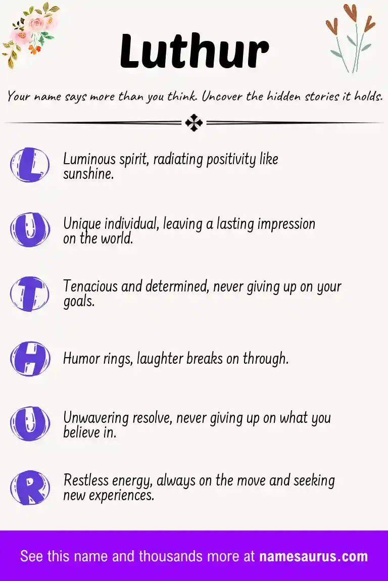 Acrostic poem about Luthur.