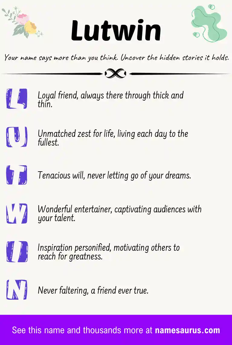 Acrostic poem about Lutwin.