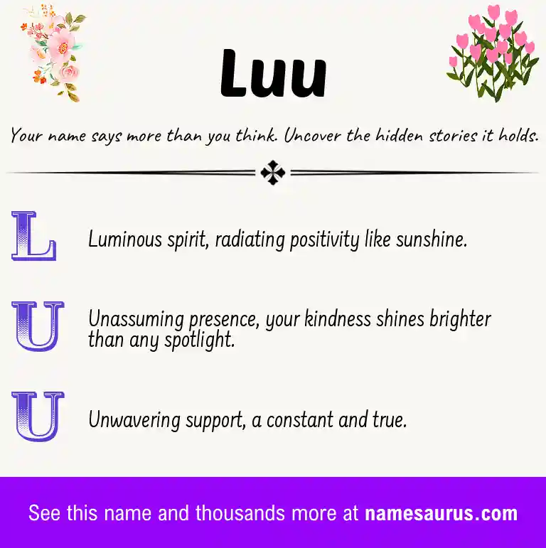 Acrostic poem about Luu.