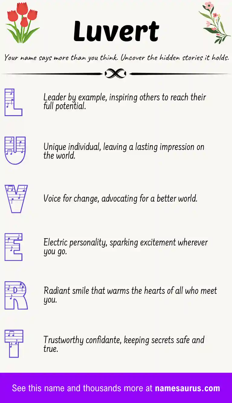 Acrostic poem about Luvert.