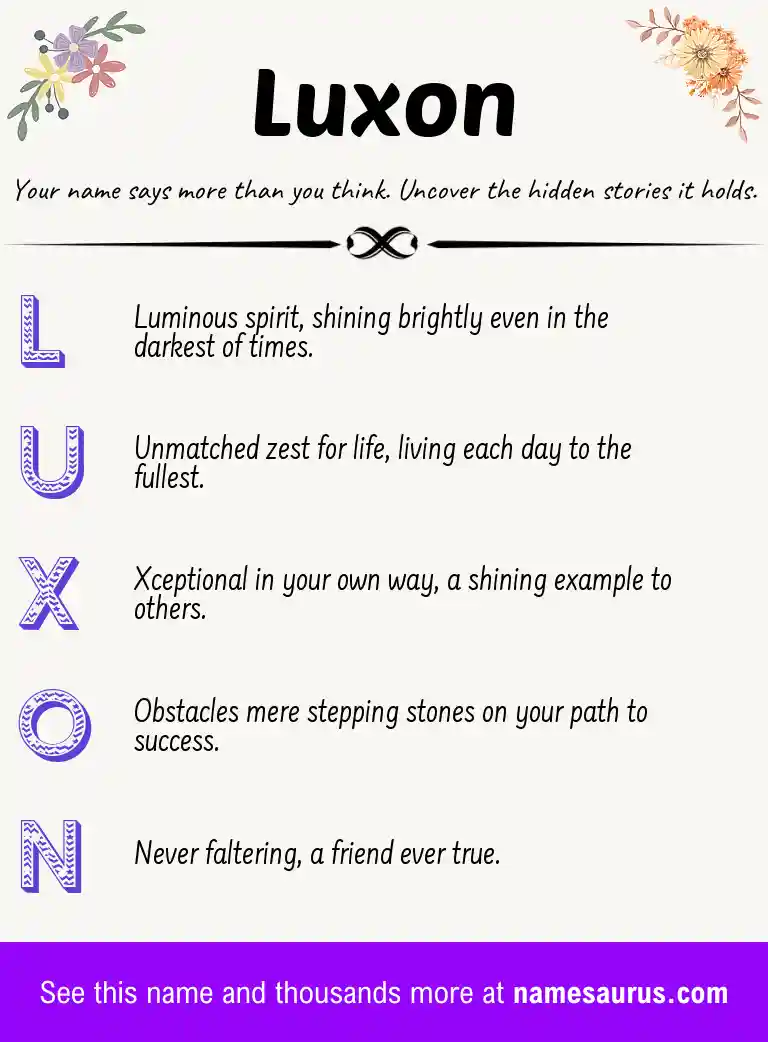 Acrostic poem about Luxon.