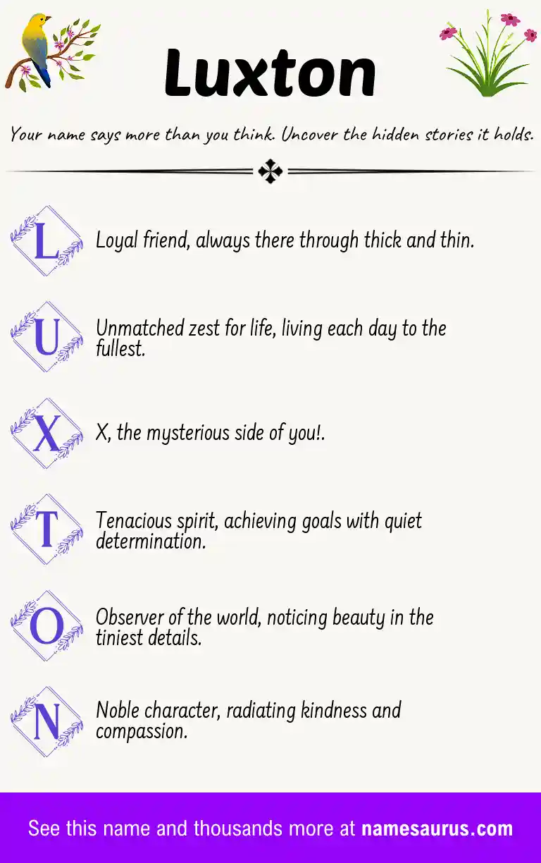 Acrostic poem about Luxton.