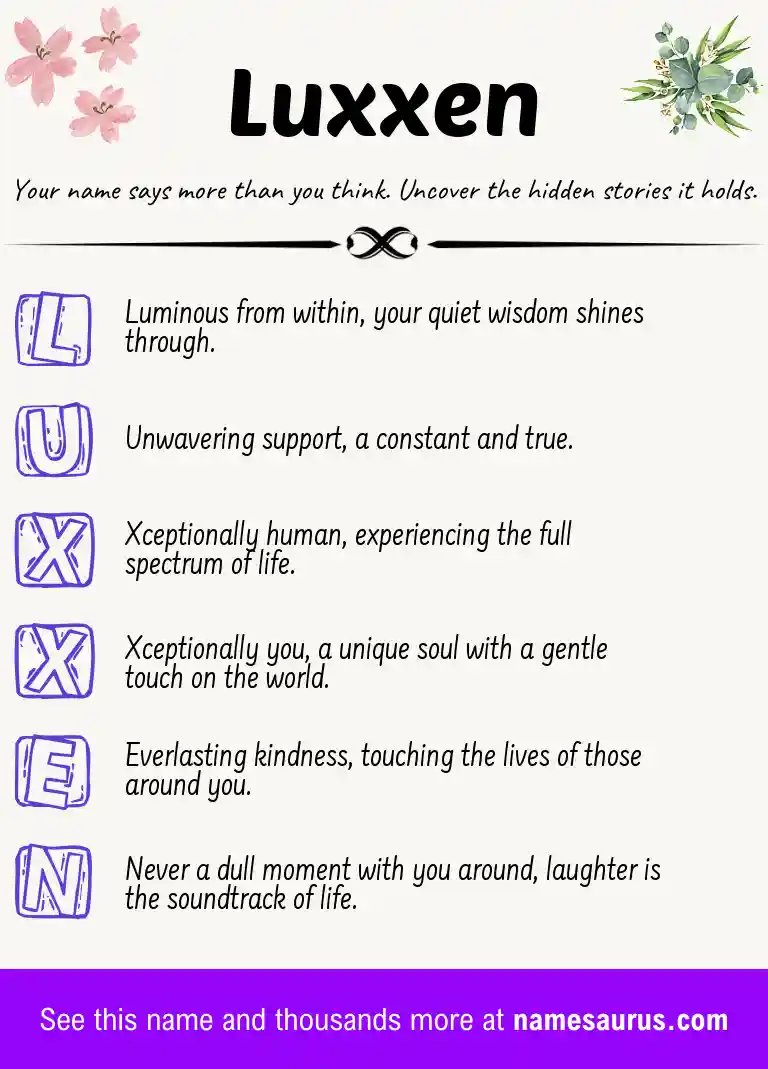 Acrostic poem about Luxxen.