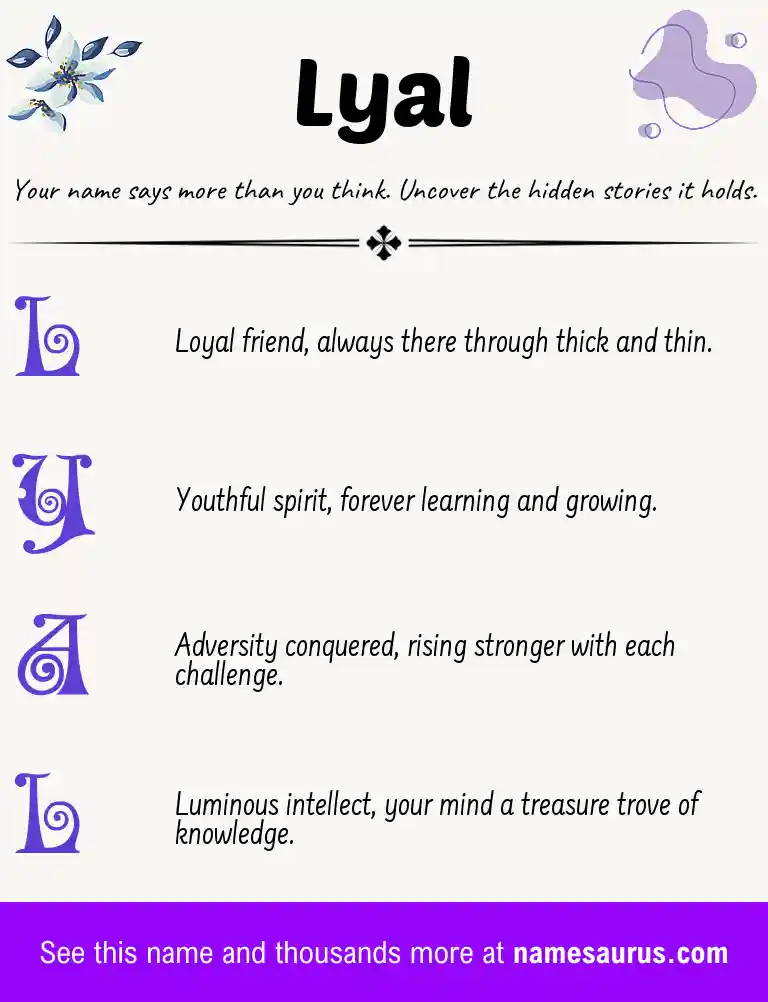 Acrostic poem about Lyal.