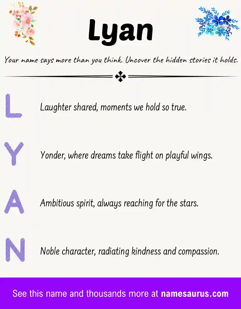 Acrostic poem about Lyan.