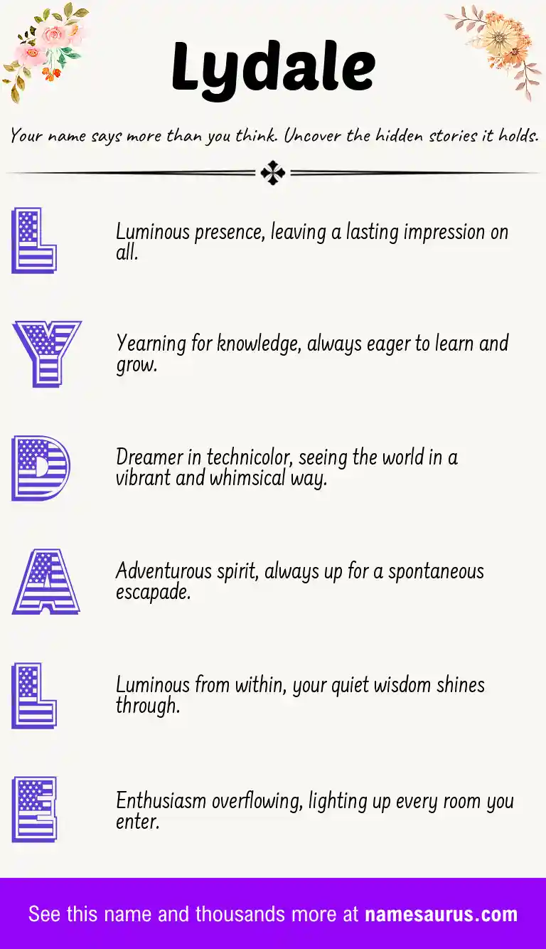 Acrostic poem about Lydale.