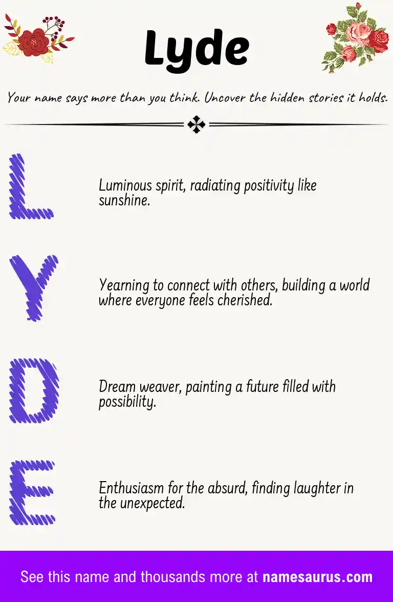 Acrostic poem about Lyde.
