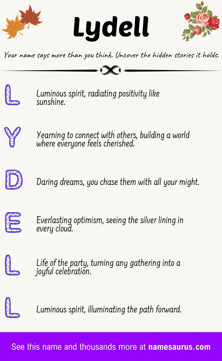 Acrostic poem about Lydell.