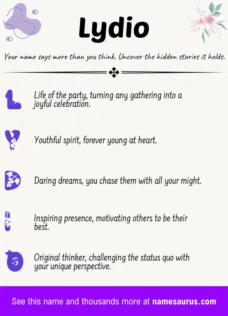 Acrostic poem about Lydio.