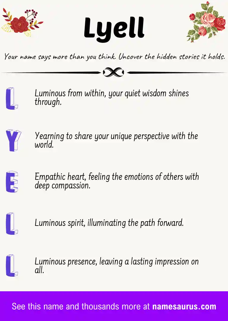 Acrostic poem about Lyell.