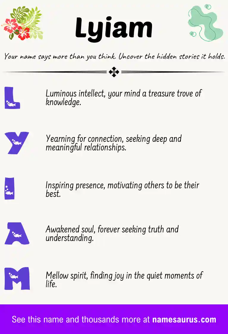 Acrostic poem about Lyiam.