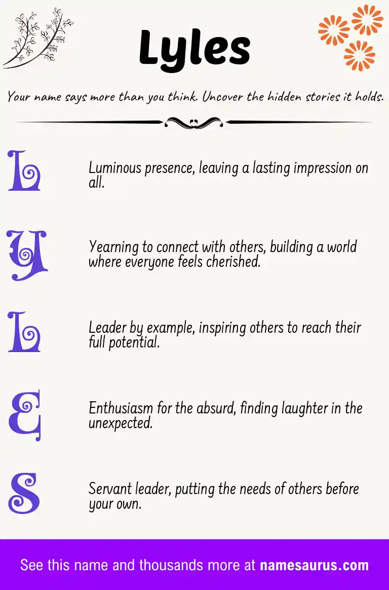Acrostic poem about Lyles.
