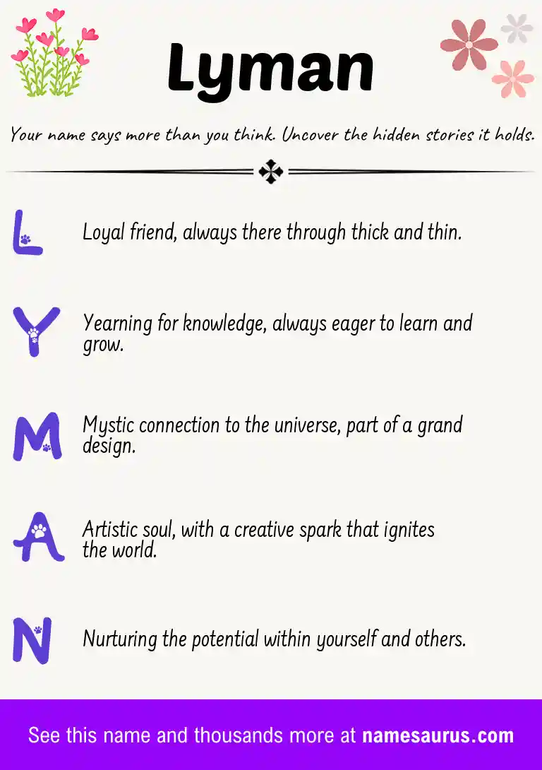 Acrostic poem about Lyman.
