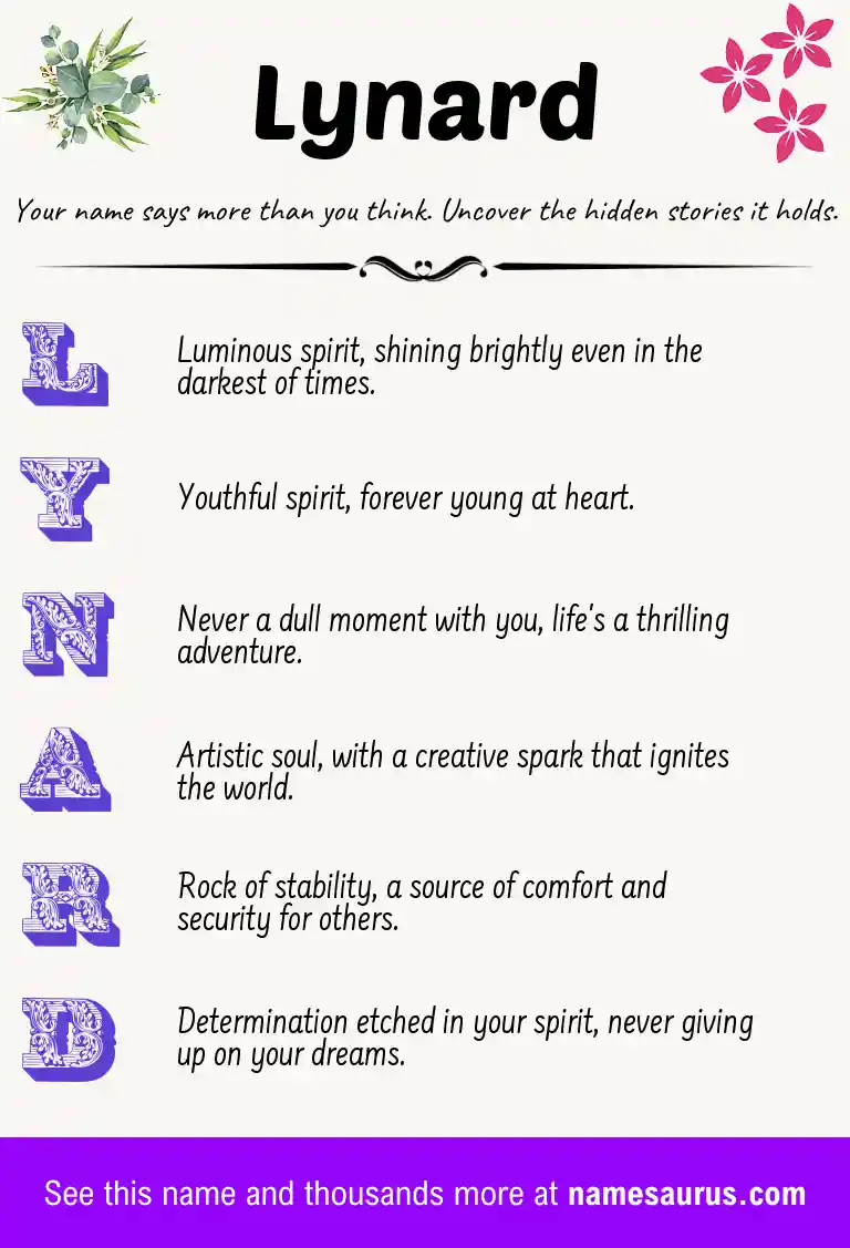 Acrostic poem about Lynard.