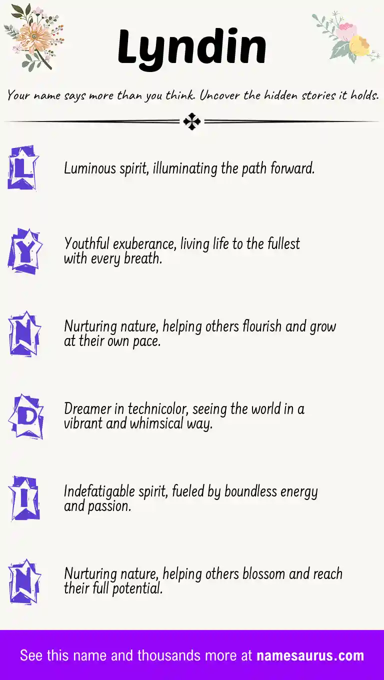 Acrostic poem about Lyndin.
