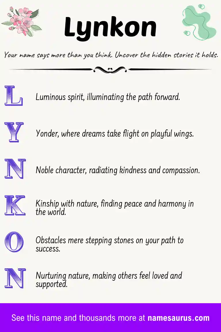 Acrostic poem about Lynkon.