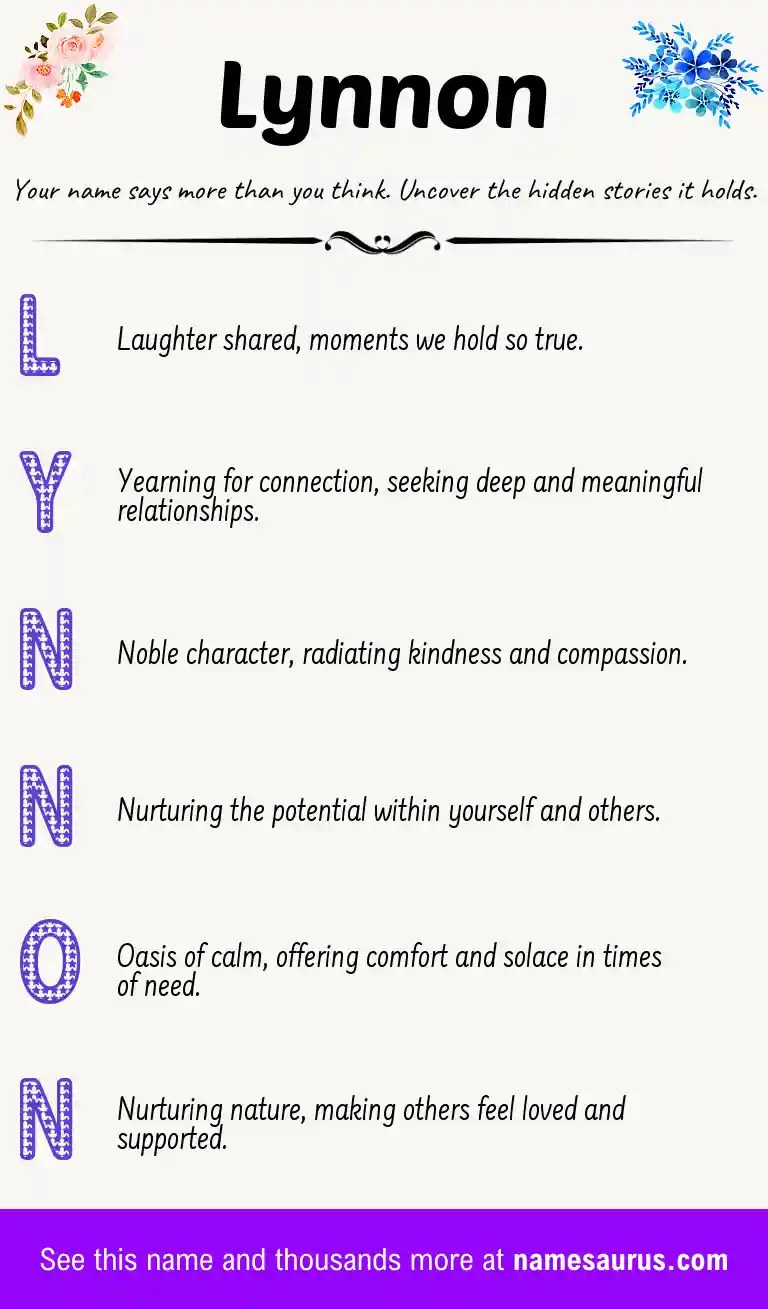 Acrostic poem about Lynnon.