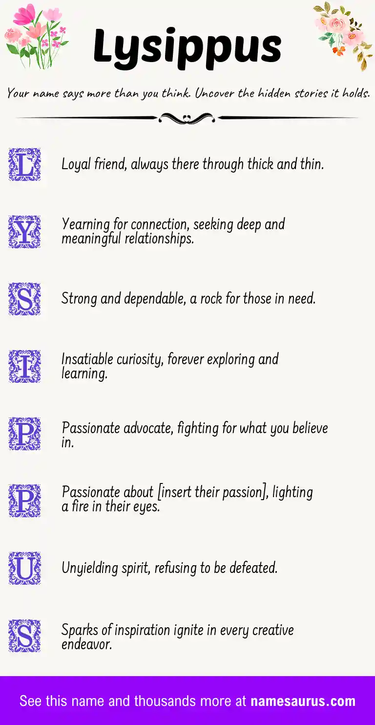 Acrostic poem about Lysippus.
