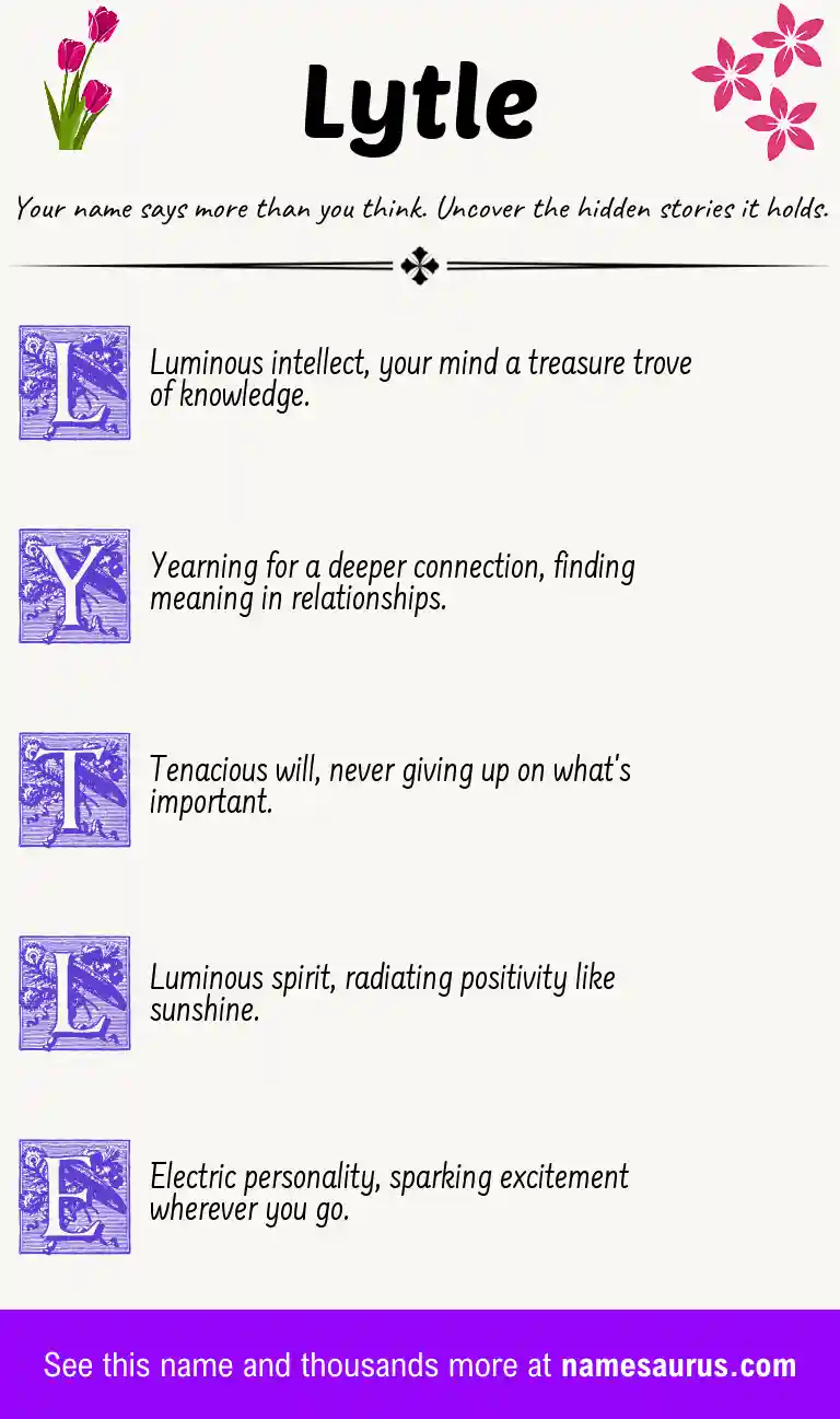 Acrostic poem about Lytle.