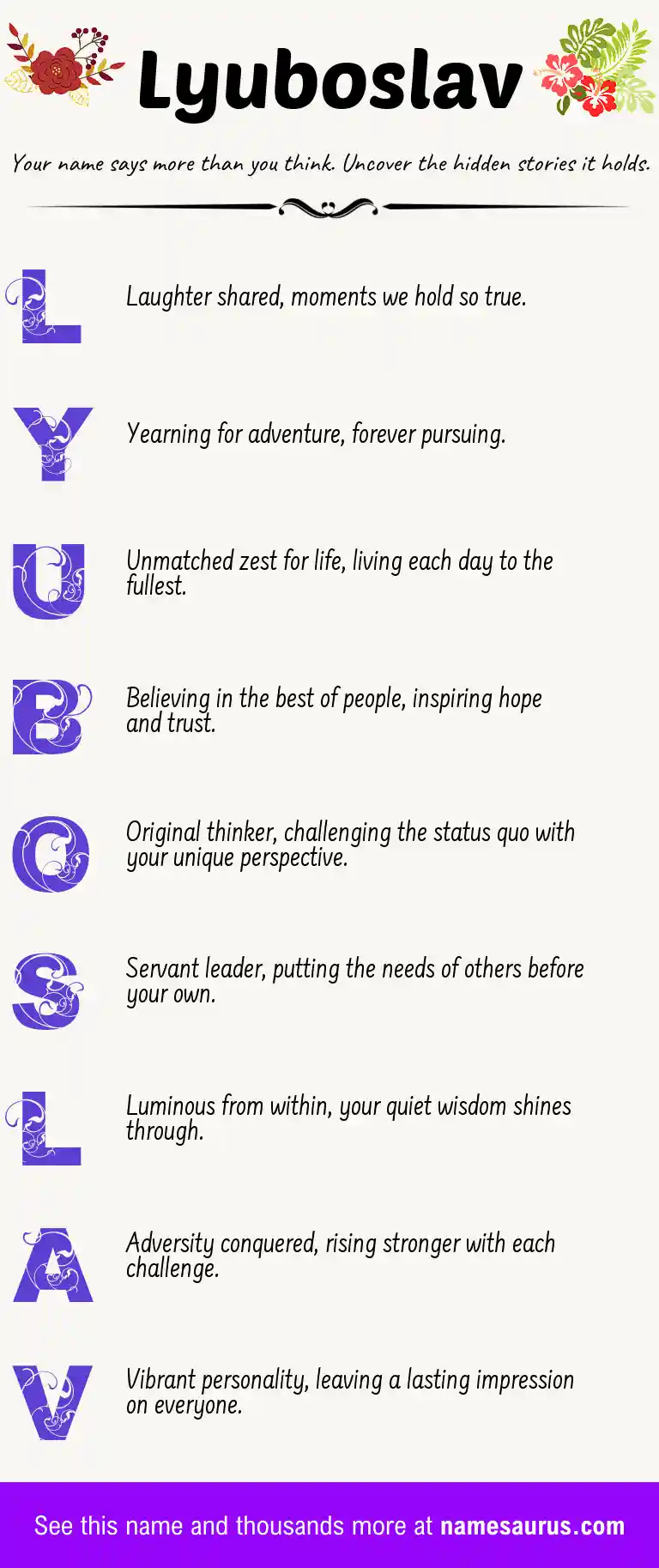 Acrostic poem about Lyuboslav.