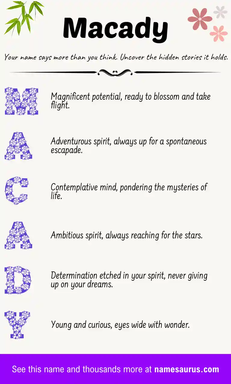 Acrostic poem about Macady.