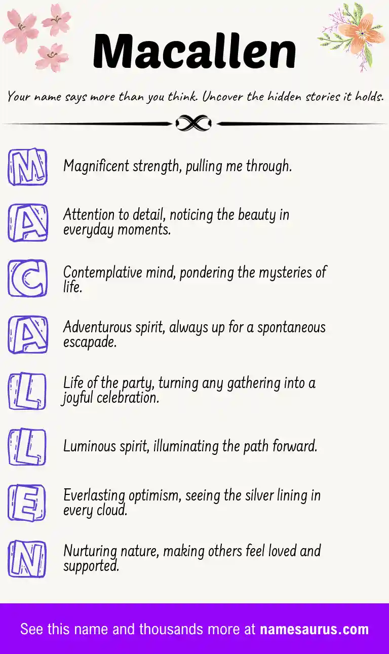 Acrostic poem about Macallen.
