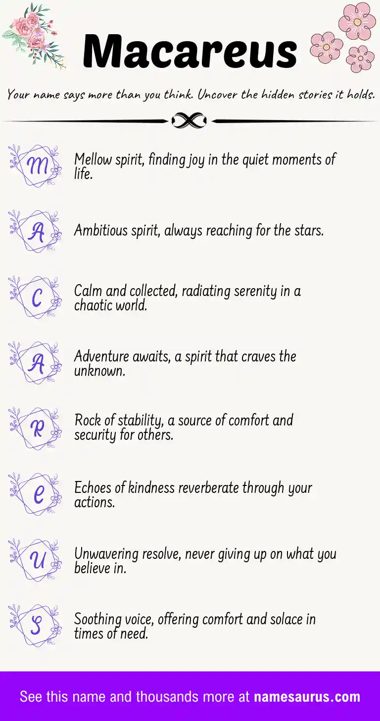 Acrostic poem about Macareus.