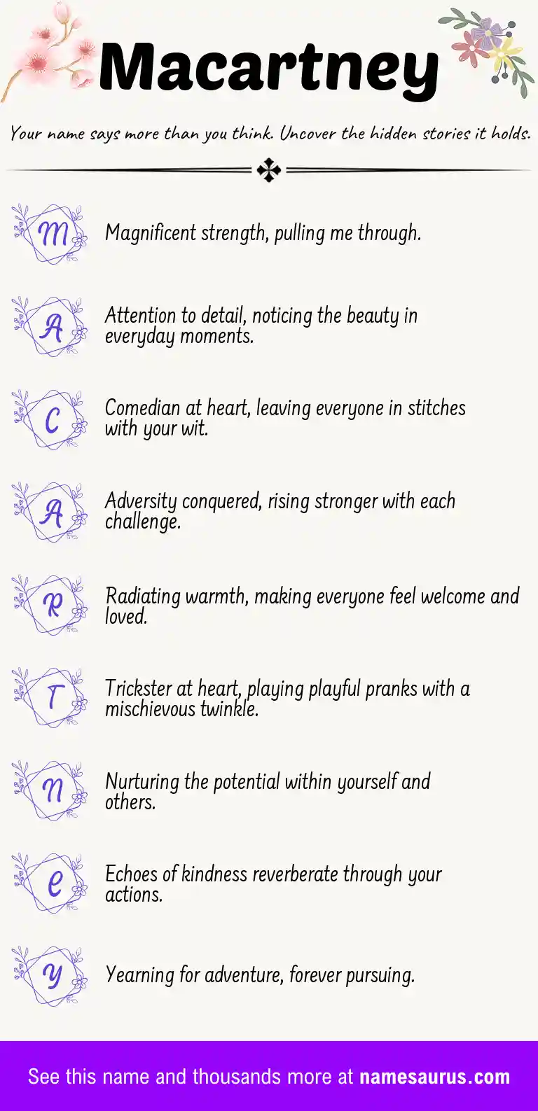 Acrostic poem about Macartney.