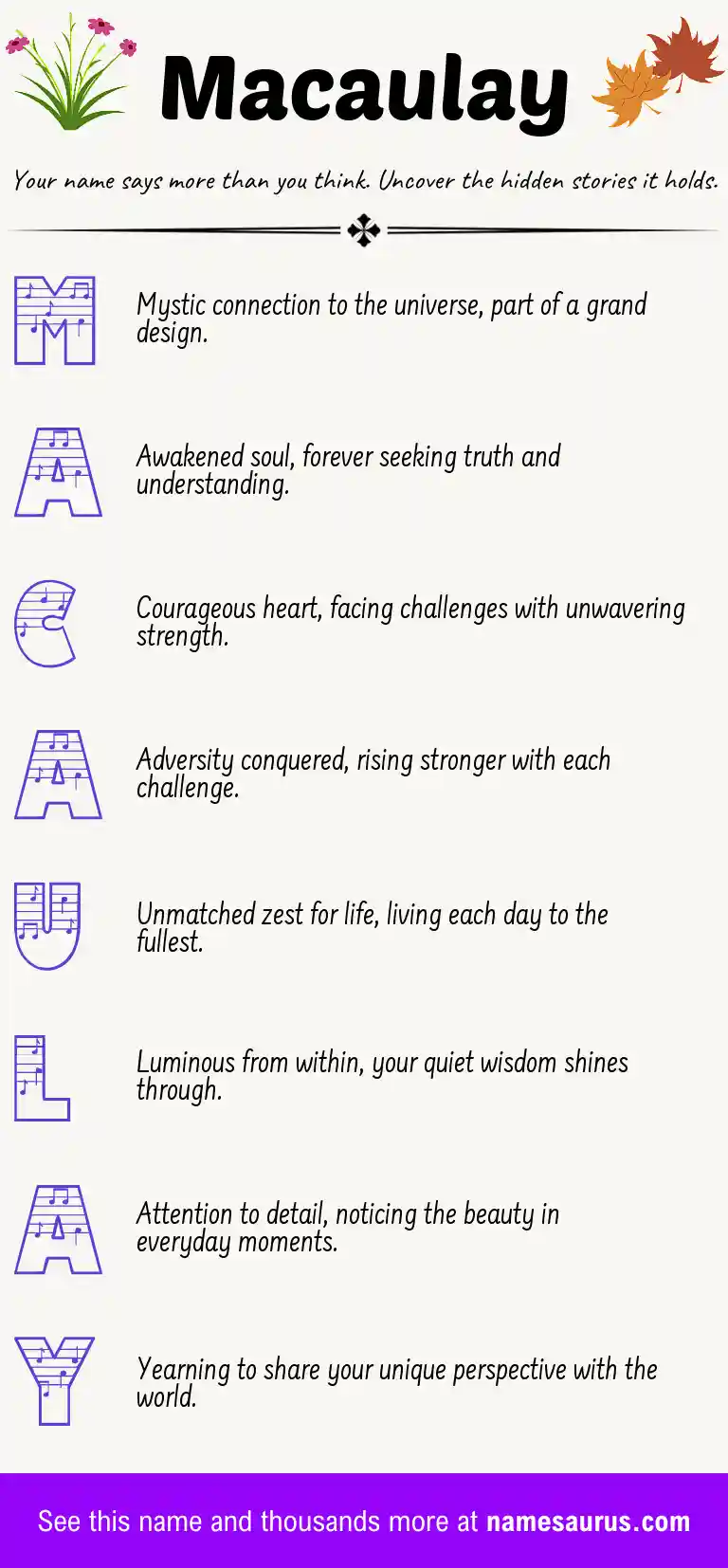 Acrostic poem about Macaulay.