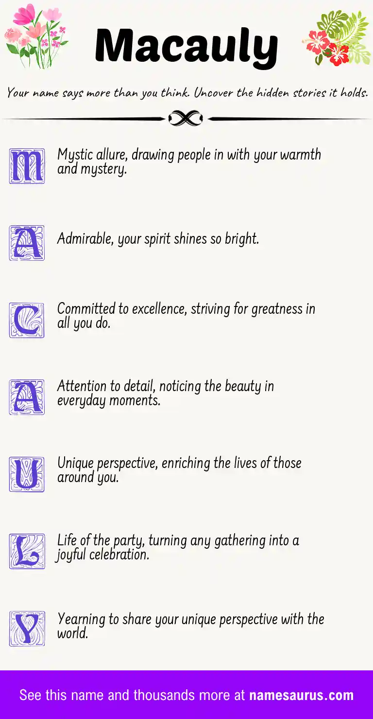 Acrostic poem about Macauly.