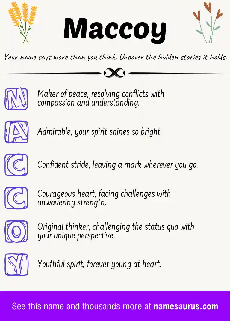 Acrostic poem about Maccoy.