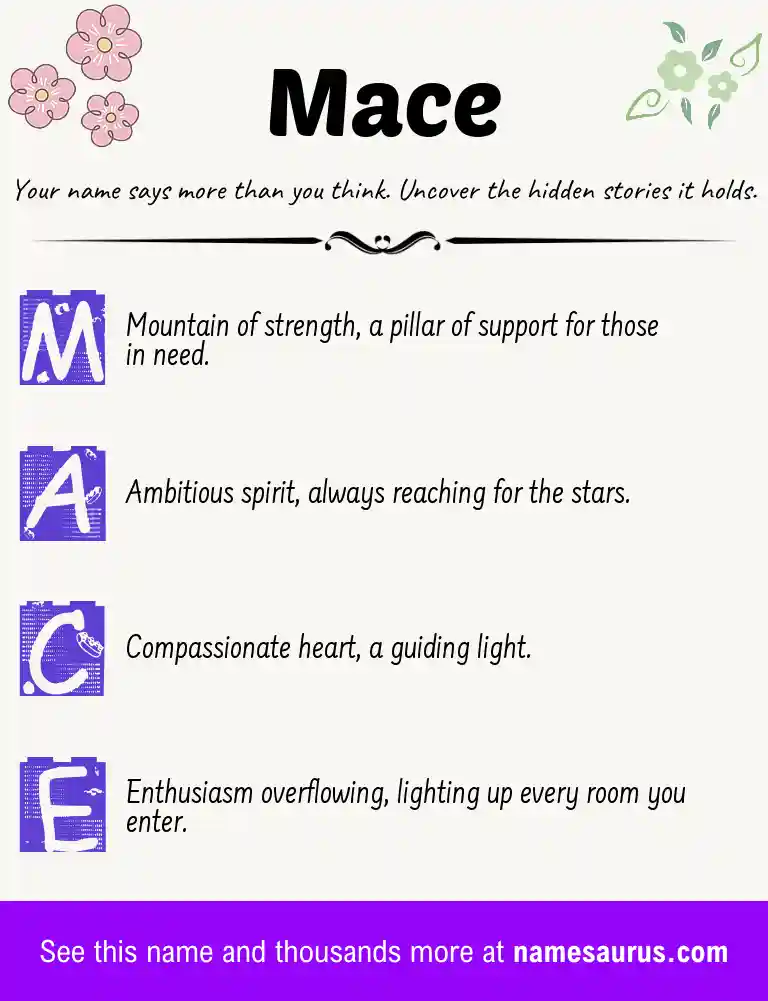 Acrostic poem about Mace.
